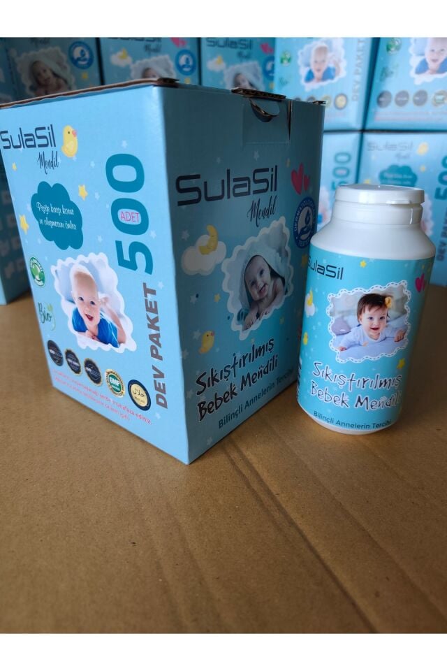 Sıkıştırılmış Bebek Mendili 500 adet ve Taşıma Kutusu