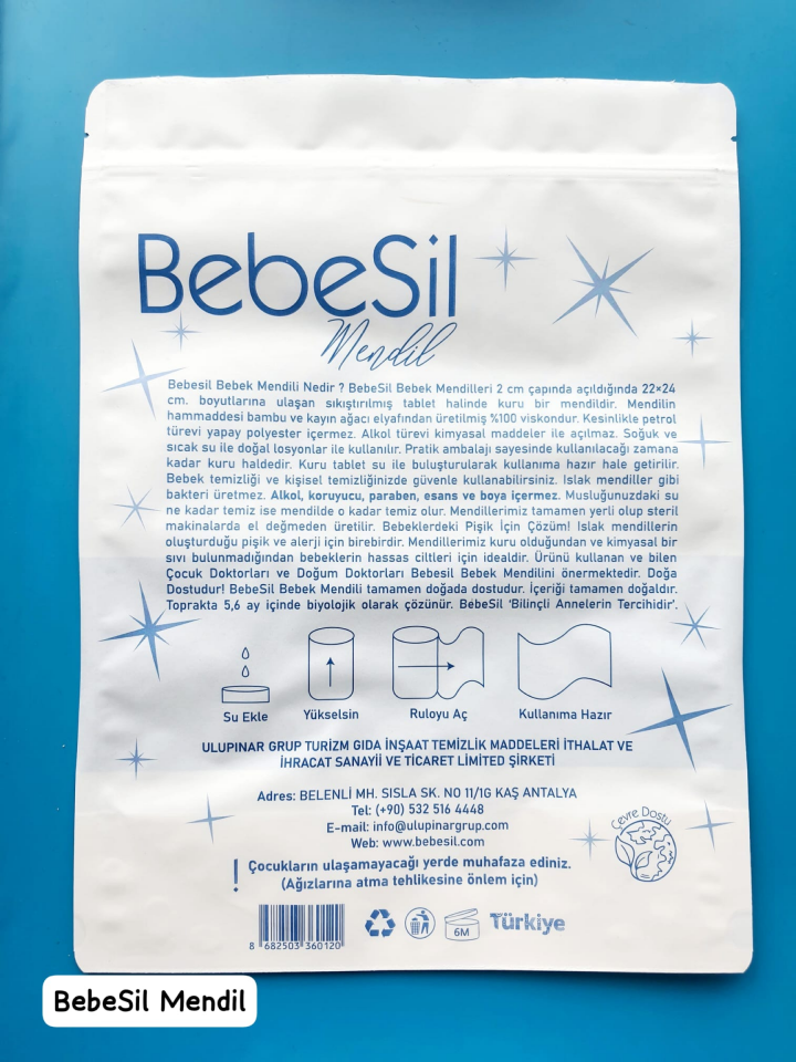 BebeSil Sıkıştırılmış Bebek Mendili 500 adet