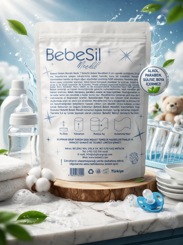 BebeSil Sıkıştırılmış Bebek Mendili 500 adet
